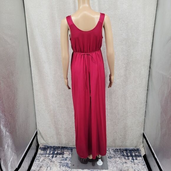 Montgomery Ward Vintage Deep Pink Nightgown and Robe Peignor Set Nylon - Picture 9 of 14